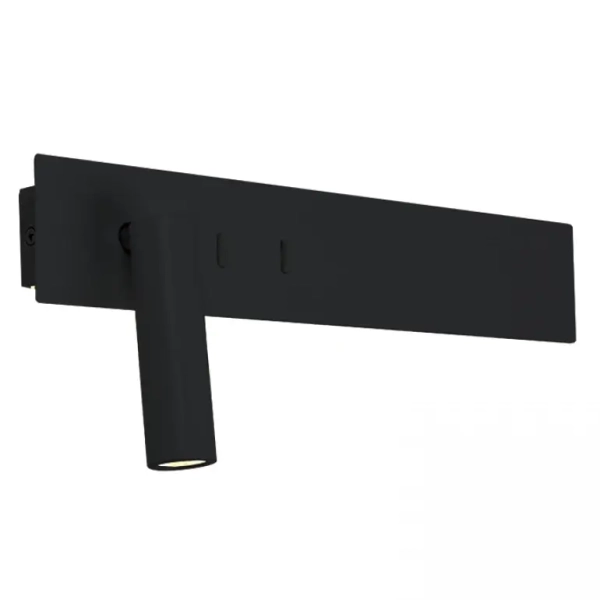 Komercyjna ścienna lampa H54 LED 3W+10W 3000K do czytania czarny