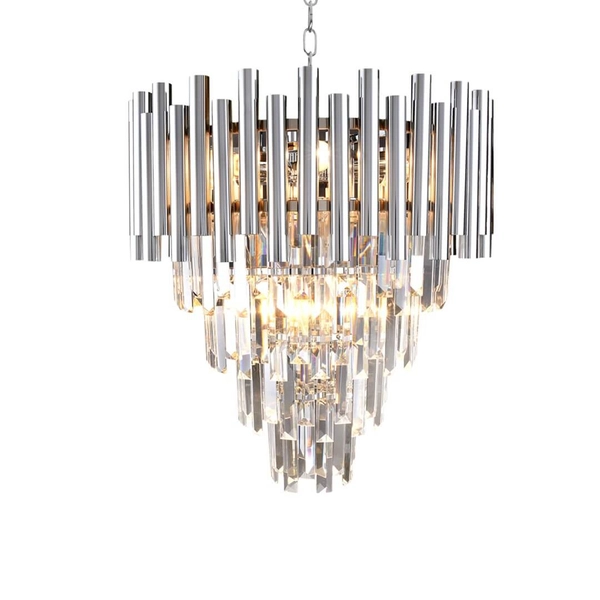 Wisząca LAMPA glamour MADISON ML5991 Milagro metalowa OPRAWA okrągły ZWIS na łańcuchu chrom