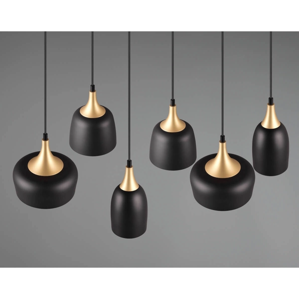 Wisząca salonowa lampa CHIRAZ 310500632 Trio metalowa czarny złoty