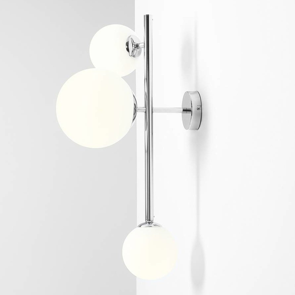Nowoczesna lampa ścienna DIONE 1092Y4 Aldex balls kinkiet do salonu chrom