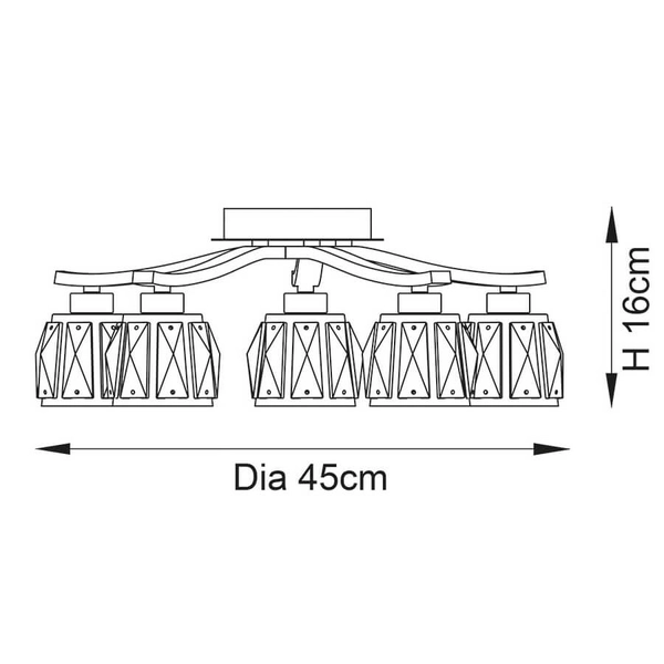 Sufitowa lampa wielopunktowa Ria 96454 IP44 chrom przezroczysty