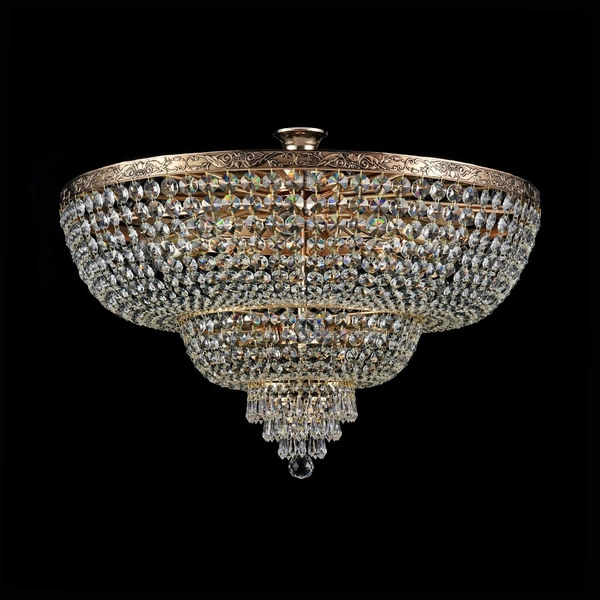 Sufitowa LAMPA plafoniera PALACE DIA891-CL-14-G Maytoni kryształowa OPRAWA pałacowy plafon okrągły mosiądz