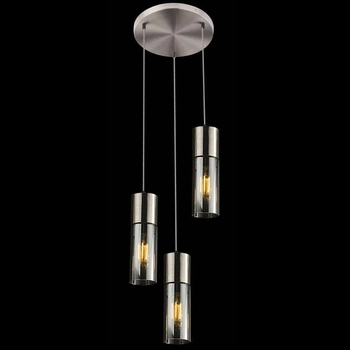Loftowa LAMPA wisząca ANNIKA 21000-3HN Globo kaskada OPRAWA szklana ZWIS tuby nikiel matowy przydymione
