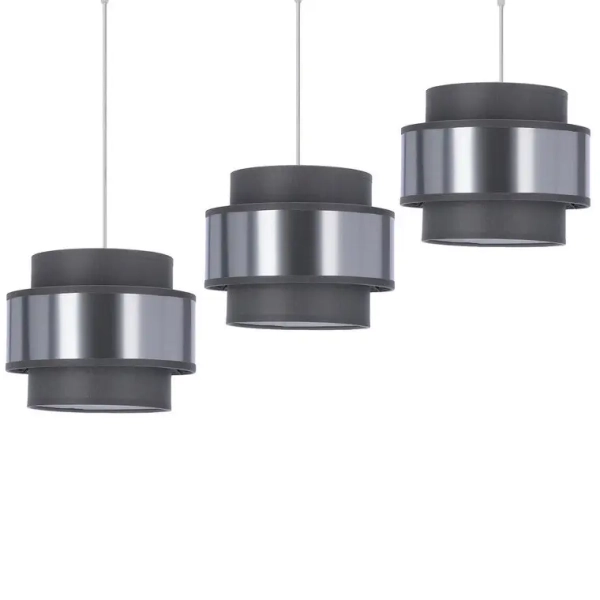 Wisząca lampa potrójna HARE 33-18502 do jadalni chrom szara srebrna