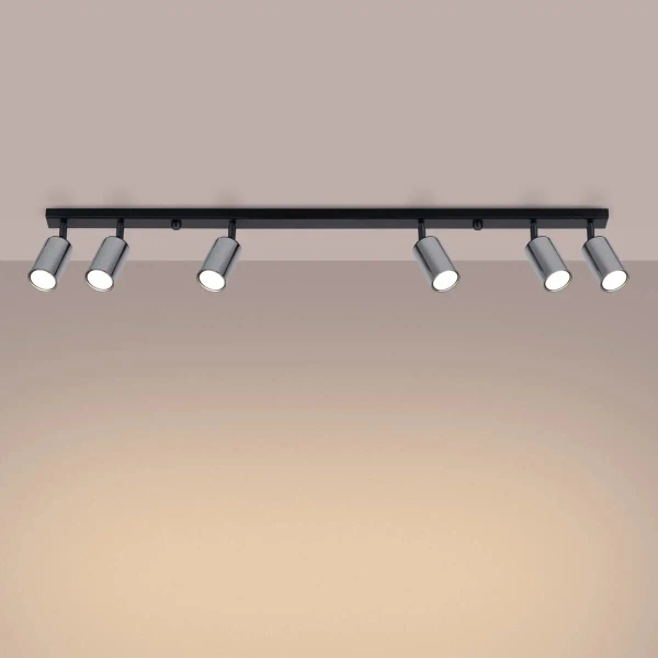 Sufitowa lampa na belce Winx SL.1372 Sollux metalowa chrom czarny