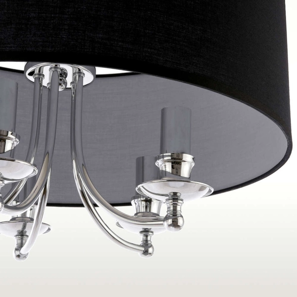 Abażurowa LAMPA wisząca ABU DHABI P05697CH-BK Cosmolight klasyczny zwis na łańcuchu czarna