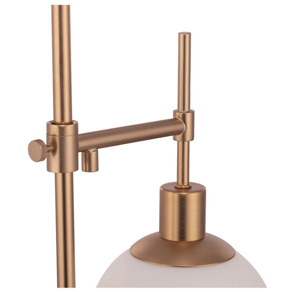 Stojąca LAMPKA biurkowa ERICH MOD221-TL-01-G Maytoni szklana kula biała miedziany