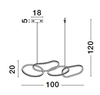 Designerska lampa wisząca LE42760 rings LED 50W złota