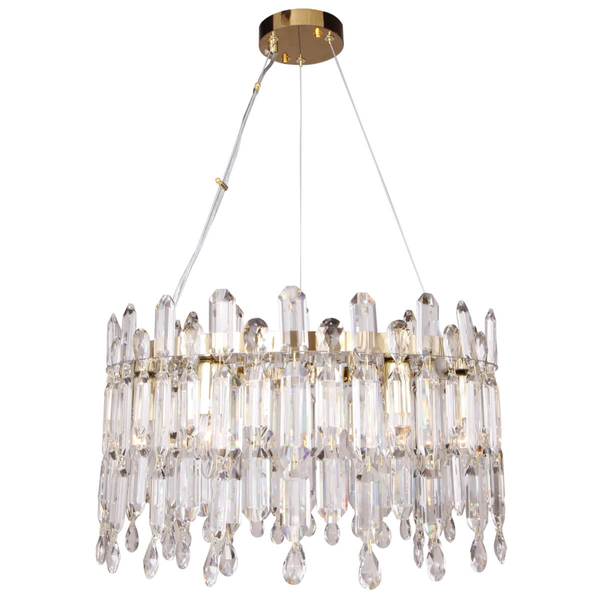 Pałacowa lampa wisząca Crown 9867-500 Zumaline crystals przezroczysta złota
