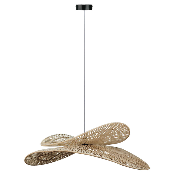 Rattanowa lampa wisząca Raya LP-2704/1P NT boho japandi drewniana