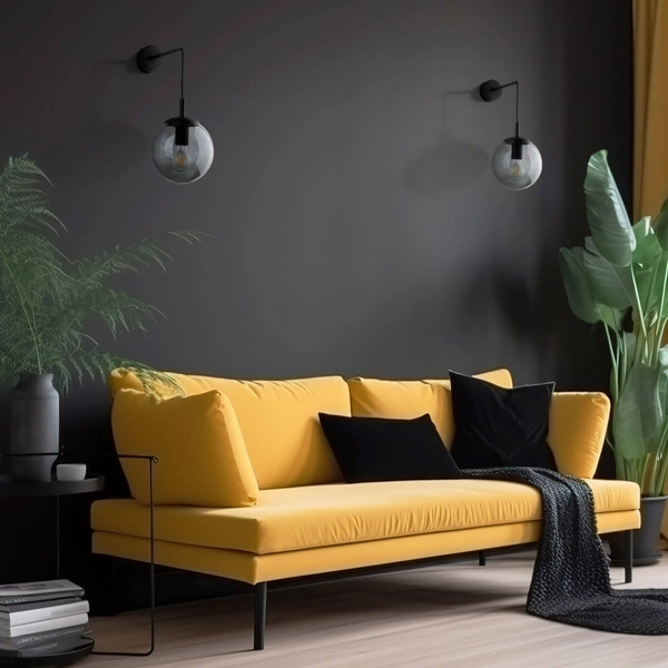 Ścienna lampa do przedpokoju Esme 5386 bańka grafitowa czarna