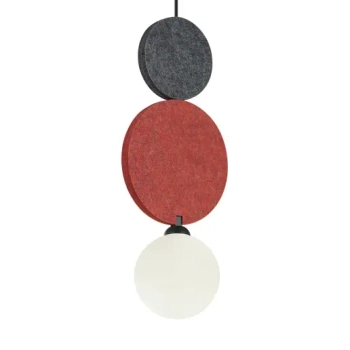 Filcowa lampa wisząca Andrea PND-59779A-1M-MLTI do sypialni szara czerwona