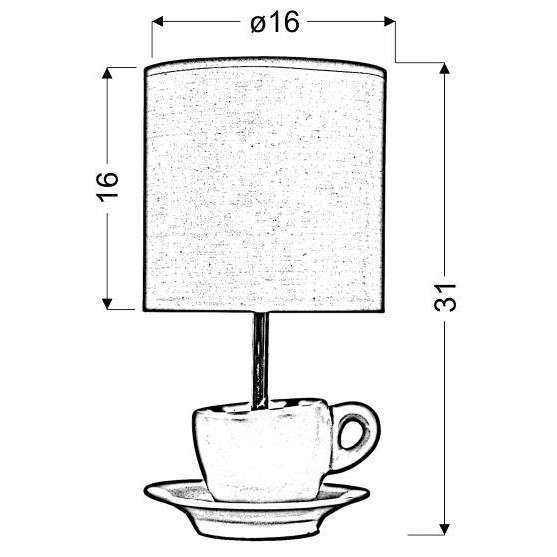 Lampa biurkowa CYNKA 41-34830 abażurowa dekoracyjna filiżanka zielona