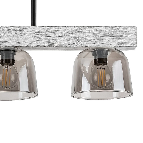 Sufitowa lampa szklana Cardamom 3119 do przedpokoju czarna srebrna