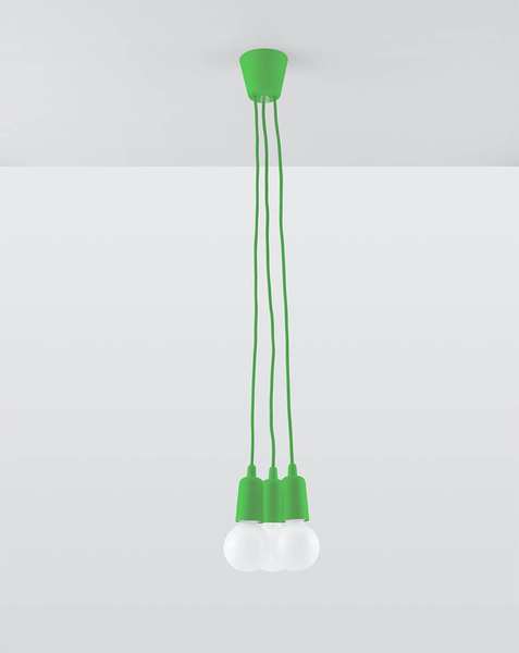 LAMPA wisząca SL.0582 pająk OPRAWKA zwis industrialny przewody kable zielony