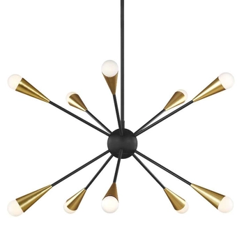 Industrialna LAMPA wisząca Jax FE-JAX10-MB Elstead FEISS metalowa OPRAWA loftowy ZWIS pająk sticks explosion mosiądz czarny