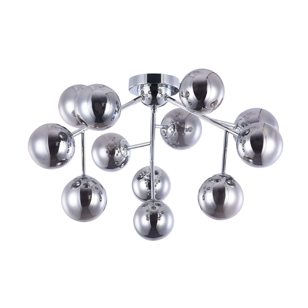 LAMPA sufitowa DALLAS MOD545PL-12CH Maytoni metalowa OPRAWA modernistyczny plafon molekuły chrom przydymione