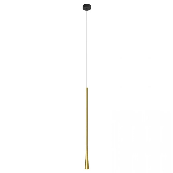 Podłużna wisząca lampa 20143 LED 6W 3000K zwis tuba mosiądz