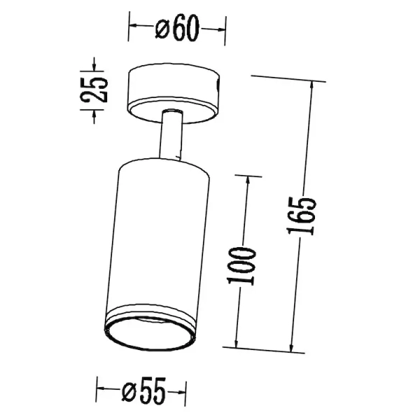 Podsufitowa lampa spot Pipe Ring Spot ML2067 cylindryczna czarny