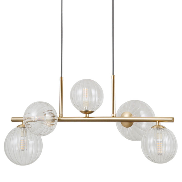 Wisząca lampa molekułowa Toledo PND-40717-5-HBR złoty przezroczysty