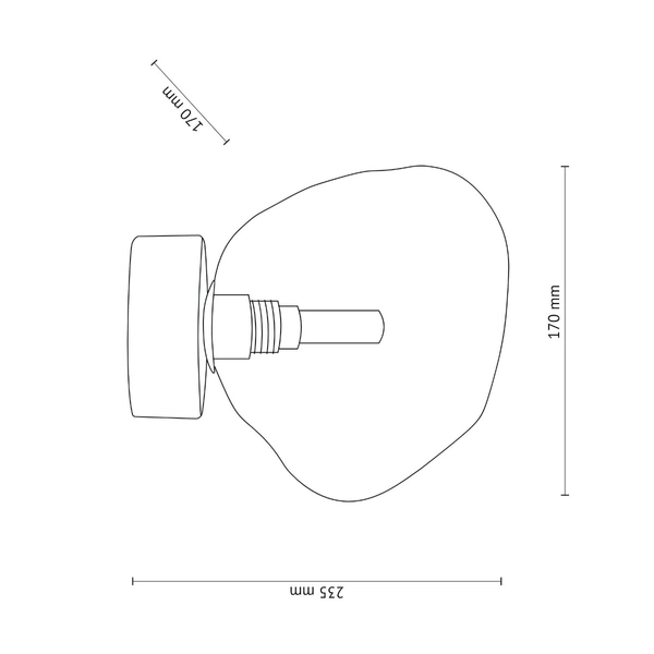 Lampa ścienna glamour Lava 11104 szklana do jadalni beżowa