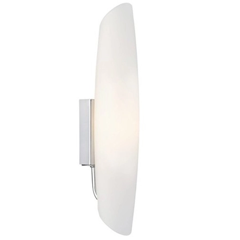 Szklany kinkiet pokojowy Ariel ścienna lampa podłużna biała