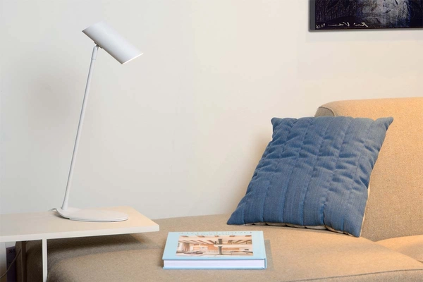 Biała lampka stojąca Hester 19600/01/31 tuba z regulacją na biurko