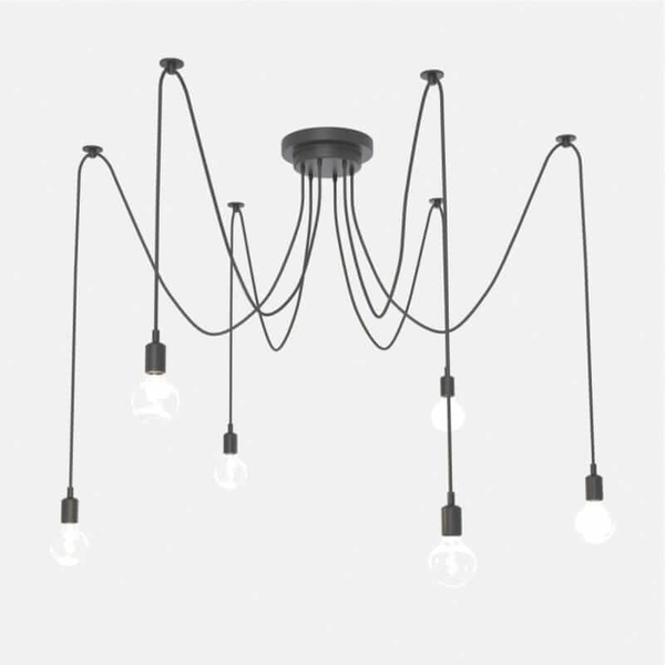 Minimalistyczna lampa wisząca Spider ABR-SPIDER-6XE27 Abruzzo czarna