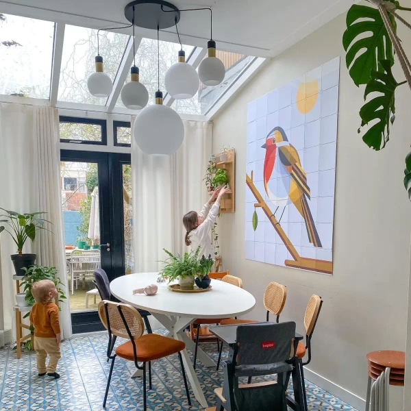 Kaskadowa lampa wisząca Julius 34438/05/61 Lucide szklana biała czarna