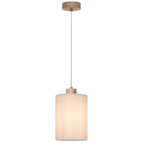 lampa wisząca ZEFIR 112860174 szklana zwis loftowy biały drewno