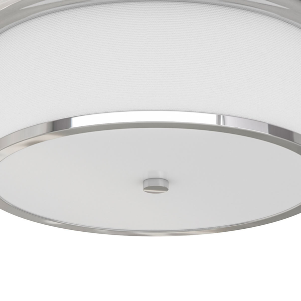 Okrągły plafon abażurowy Famburo sufitowa lampa chrom biała