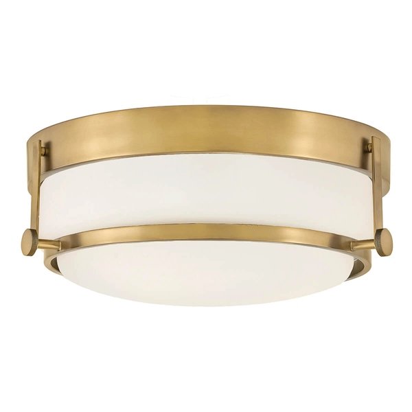 Lampa sufitowa szklana Harper HK-HARPER-F-HB Hinkley okrągła mosiądz biały