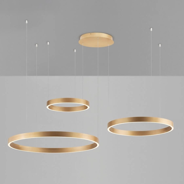 Potrójna lampa pierścieniowa BARI LE44315 LED 181W 3000K zwisająca złoty