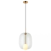 Owalna lampa wisząca 22057 szklana kula przezroczysty złoty