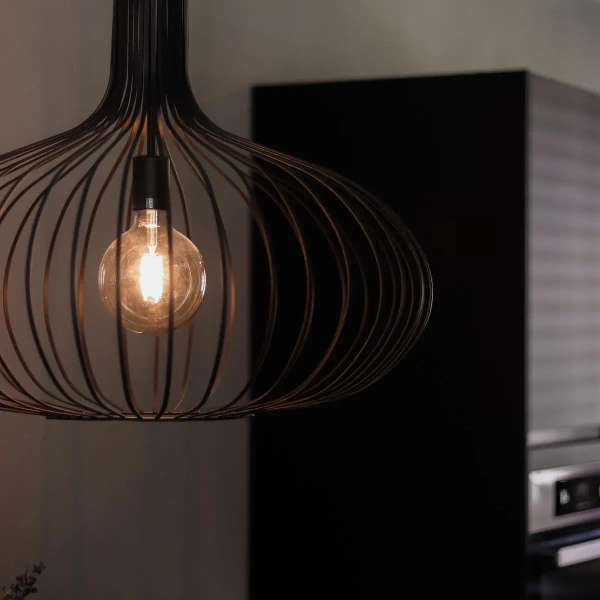 Lampa wisząca druciana Manuela 78374/50/30 Lucide do salonu metalowa czarna