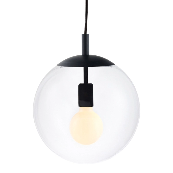 Wisząca LAMPA hygge ALUR 10734302 Kaspa skandynawska OPRAWA kulisty ZWIS szklane kule balls przezroczyste czarne