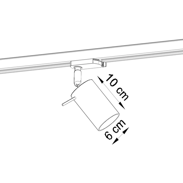 Lampa sufitowa do szynoprzewodów 3-faz RING MYL.00048 tubka biała