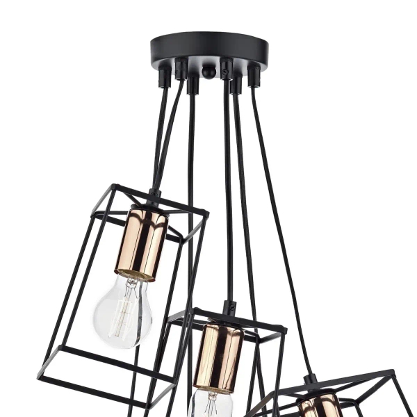Industrialna wisząca lampa Tower TOW0622 metalowa do salonu czarny