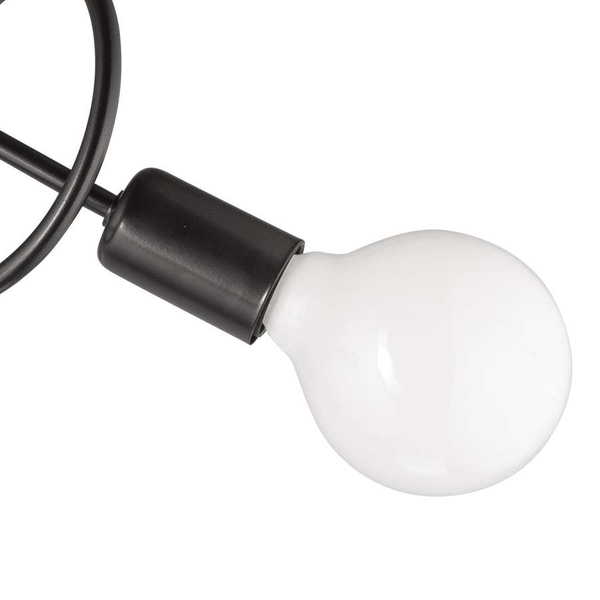 Lampa sufitowa VEN W-LOOP/3 BK metalowa pręty loft czarne
