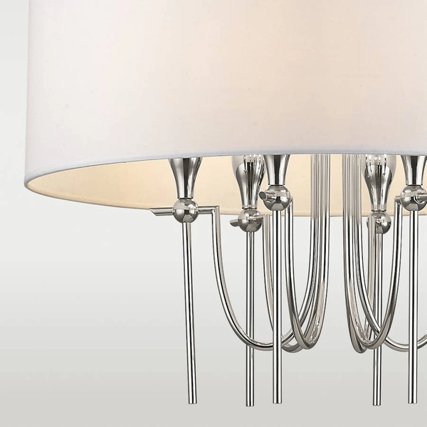 Abażurowa LAMPA wisząca LAS VEGAS P06698NI Cosmolight klasyczny zwis na łańcuchu biały