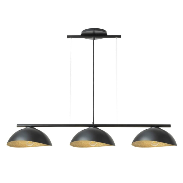 Żywicowa lampa zwisająca Solar 40579 Sigma kopułowe klosze czarna złota