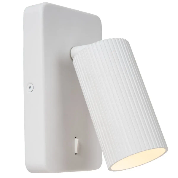 Kinkiet ścienny z regulowanym kloszem CLUBS 09239/11/31 Lucide tubka biały