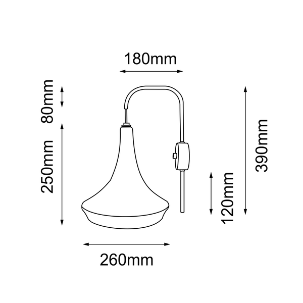 Ścienna lampa bawełniana Mahaka 4031 Shilo z włącznikiem czarna