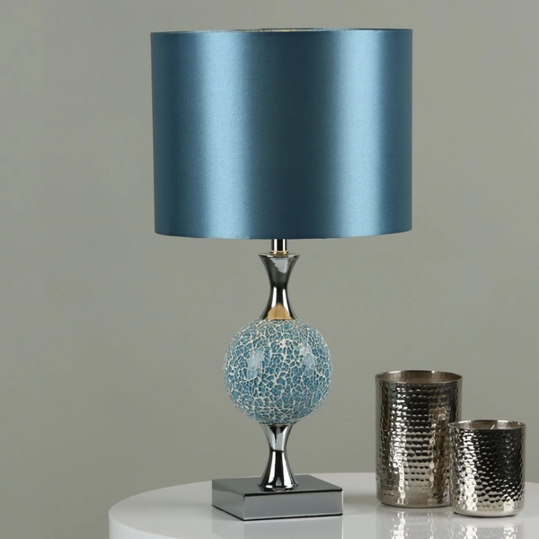 Dekoracyjna lampka stołowa Elsa ELS4223 Dar Lighting mozaika niebieska