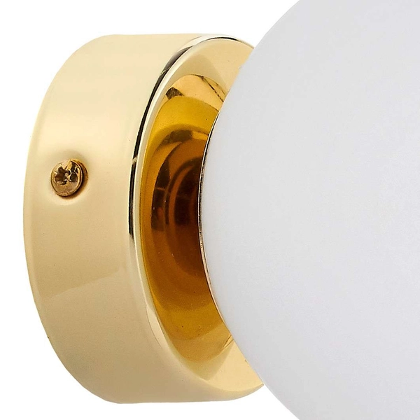 Kinkiet LAMPA ścienna ASTRA 20773105 Kaspa kulista OPRAWA szklana kula ball złota biała