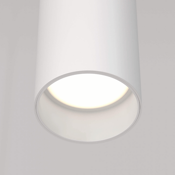 Zwisowa lampa nad wyspę metalowa tubka biała Focus OUTLET