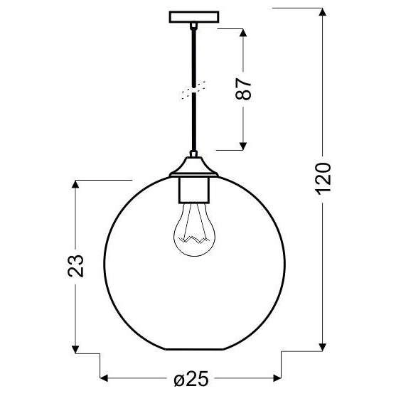 Lampa wisząca EDISON 31-21410 szklana retro zwis kula ball czerwona