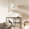 Lampa wisząca ze szkła Culaccino ABR-LWS-CUC ryflowana biała czarna