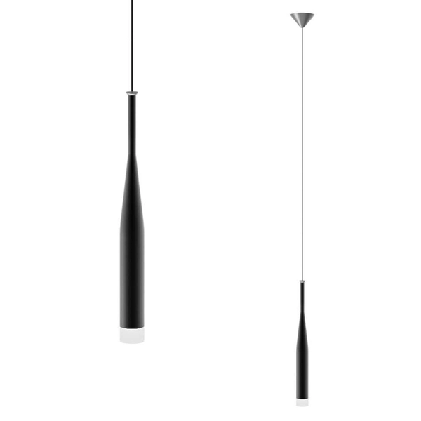 Lampa wisząca CONTE MD1998-1BL loftowa metalowy ZWIS tuba czarna