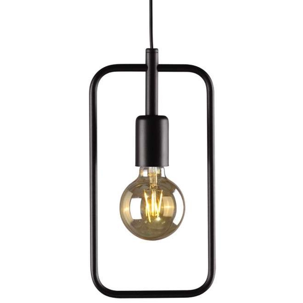 Prostokątna LAMPA wisząca Geo K-3830 Kaja metalowa OPRAWA ramka ZWIS frame czarna